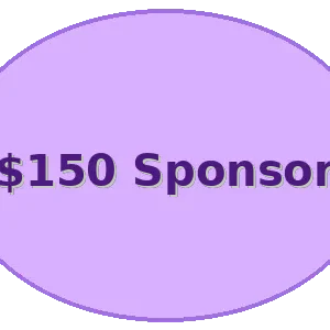 Purple oval sponsor sign